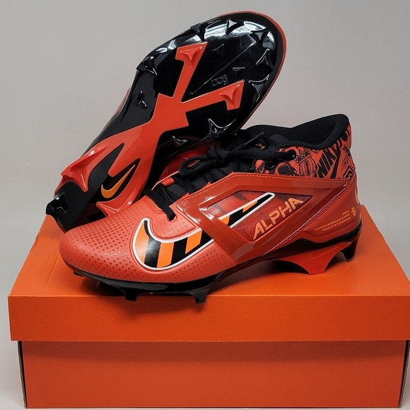 Nike Alpha Menace 4 Pro Nrg Picante Red-Black Football Men Sz 13 FQ3984-600 New - Picture 1 of 14